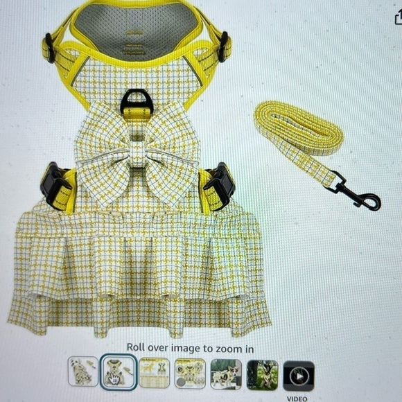 ASENKU Plaid Dog Dress Harness Leash Set - Large Dog - Picture 9 of 11